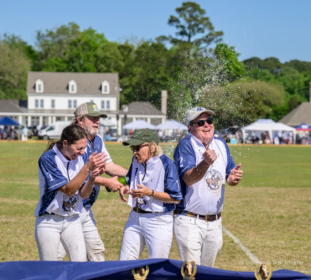 Polo horses at the trailer before the Rose Hill Charity Polo Match